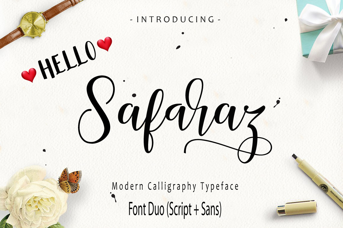 Safaraz: A Versatile Modern Script and Serif Font Duo